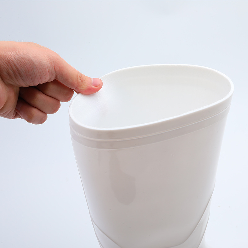 White Pvc Non-Slip Men's Mid-High Rain Boots for Food Service, Waterproof Shoes, Thickened Construction Site Rubber Shoes