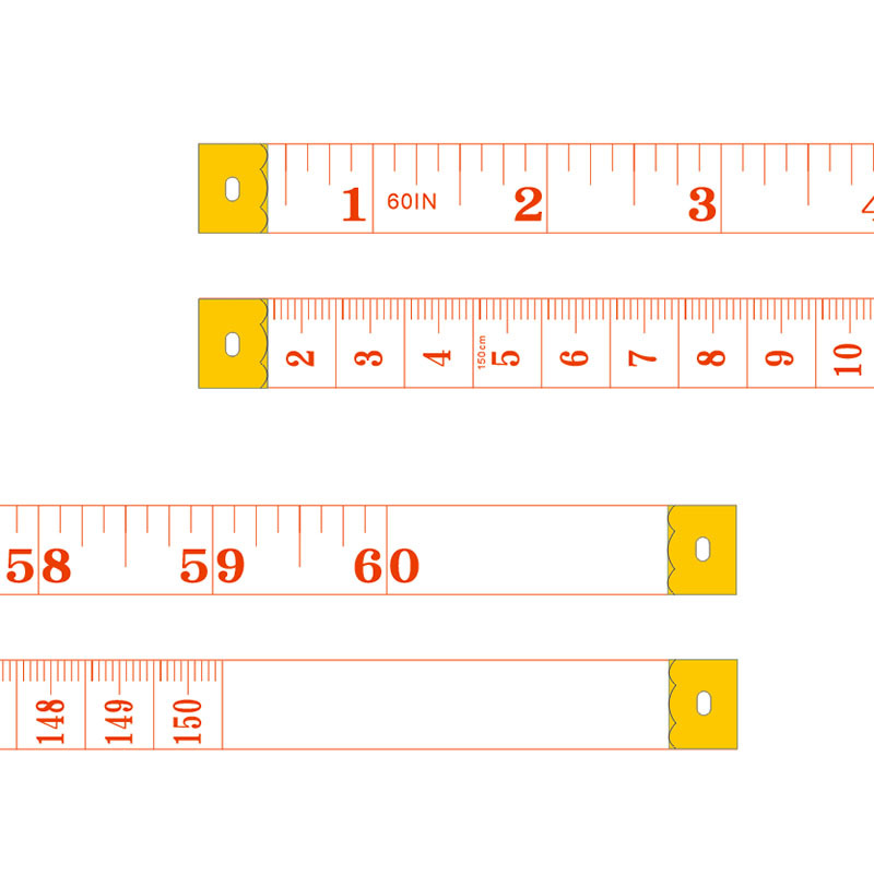Factory-produced white background black, white background Red 1.5m optional color tape soft ruler measuring ruler