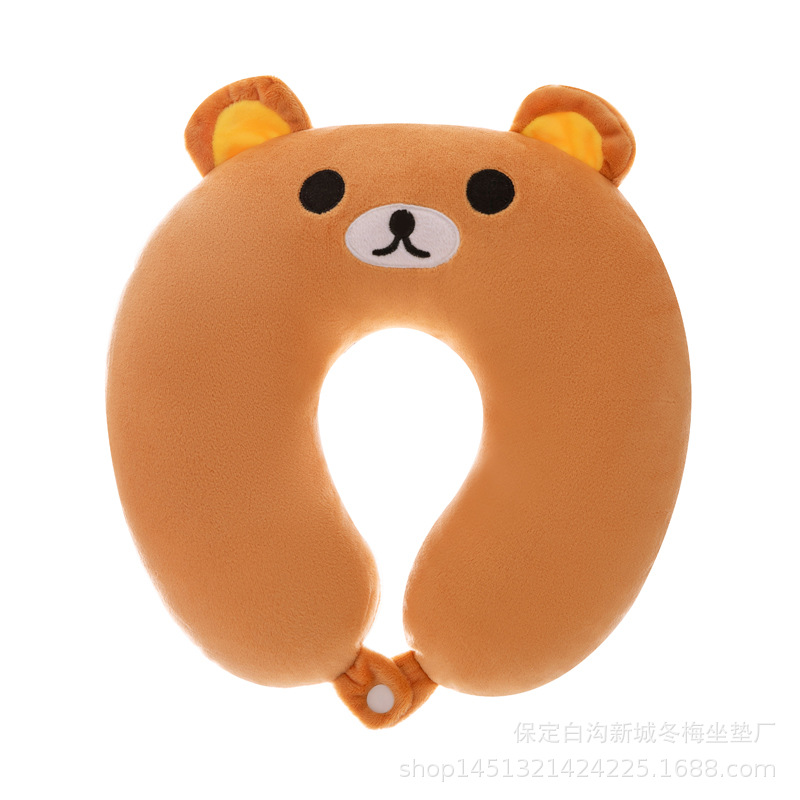 SOURCE Factory cute cartoon neck pillow U-shaped pillow plush toy comfortable nap pillow can be customized logo