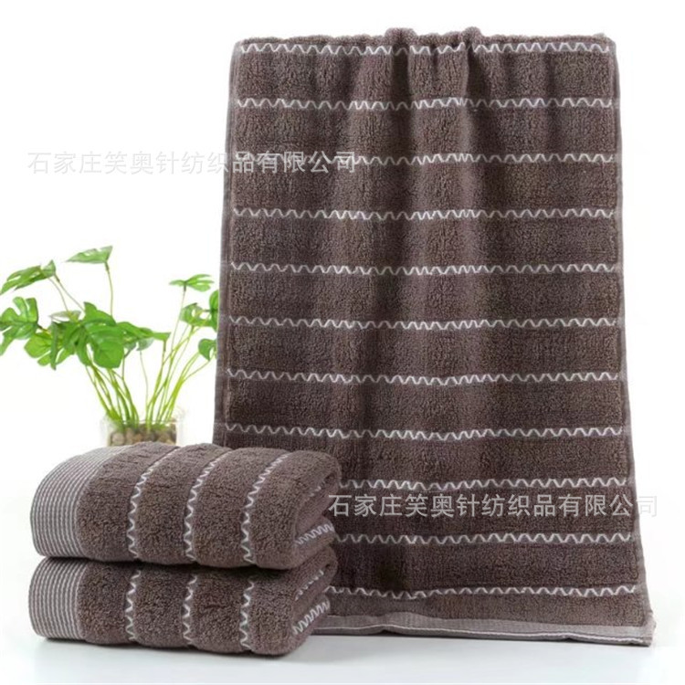 Cotton Stripe Towel Soft Absorbent Home Adult Use Face Wash Towel Face Towel Non-Fading Daily Supplies