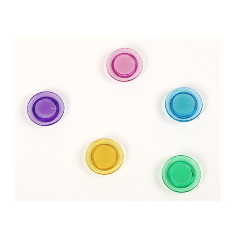 Defu 3cm Color Transparent Magnetic Grain Blackboard Magnet 30mm Crystal Plastic Flat Whiteboard Magnetic Nail Office Teaching Aids