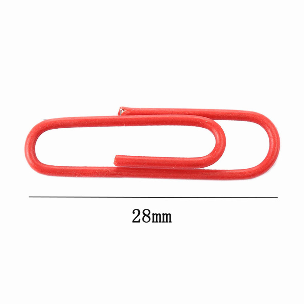 Hot selling color plastic coated paper clip ins style paper clip office desktop finishing 28mm paper clip