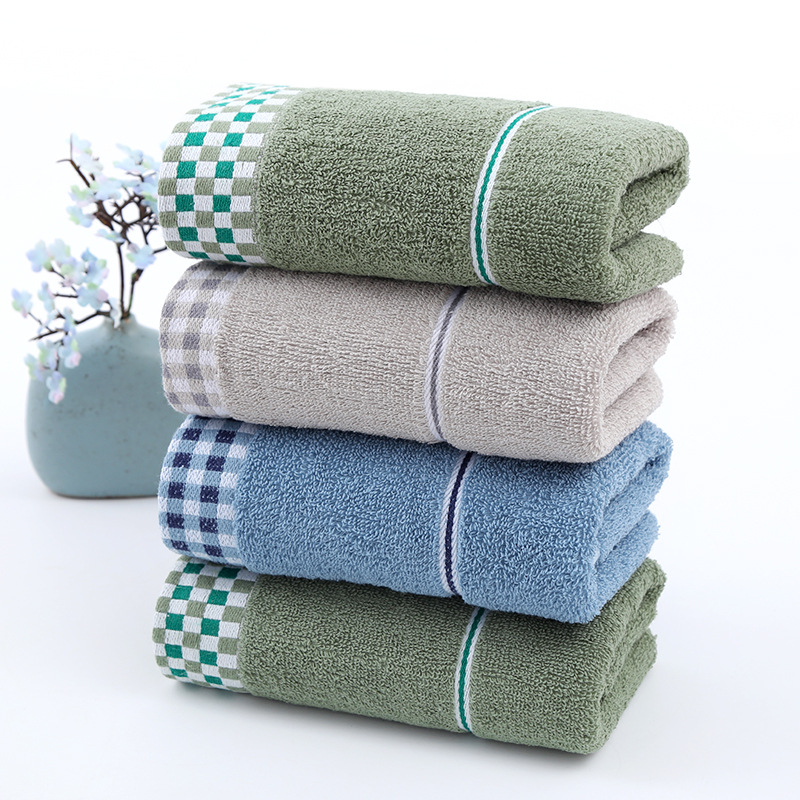 Cotton Stripe Towel Soft Absorbent Home Adult Use Face Wash Towel Face Towel Non-Fading Daily Supplies
