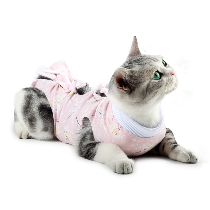 Amazon Pet Clothes Cat Clothes Breathable Cat Strap Neutering Clothes Pet Weaning Postoperative Clothes Spot Wholesale