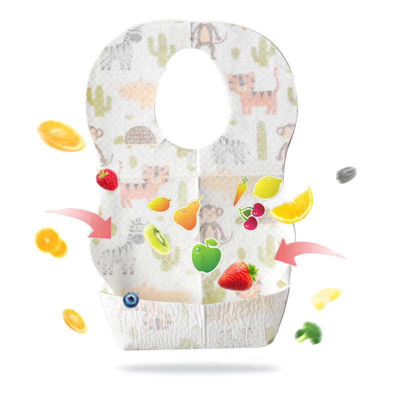 Baby's Disposable Bib for Dinner Baby's Sipping Towel Children's Waterproof Feeding Dinner Bib Pocket Portable for Going Out