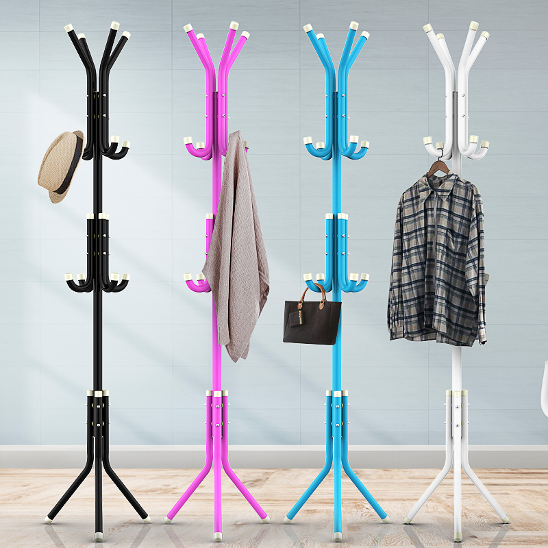 Clothes Rack Floor-Standing Bedroom Clothes Rack Coat Rack Storage Rack Household Simple Assembly Economical Bag Rack Room