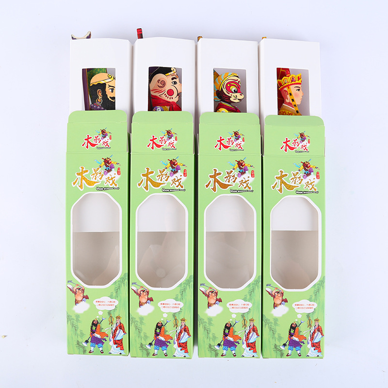 Factory wholesale dynamic wooden shadow play non-heritage cultural creation one-handed shadow man Journey to the West series wooden shadow