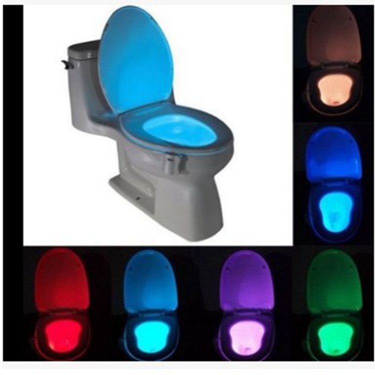 8-color New toilet induction lamp hanging human body toilet induction toilet lid lamp Creative LED night light