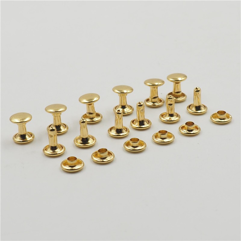 Luggage Accessories Handmade DIY Copper Metal Single and Double-Sided Gold Impact Nails Anti-Rust Rivets Mushroom Hat Nails
