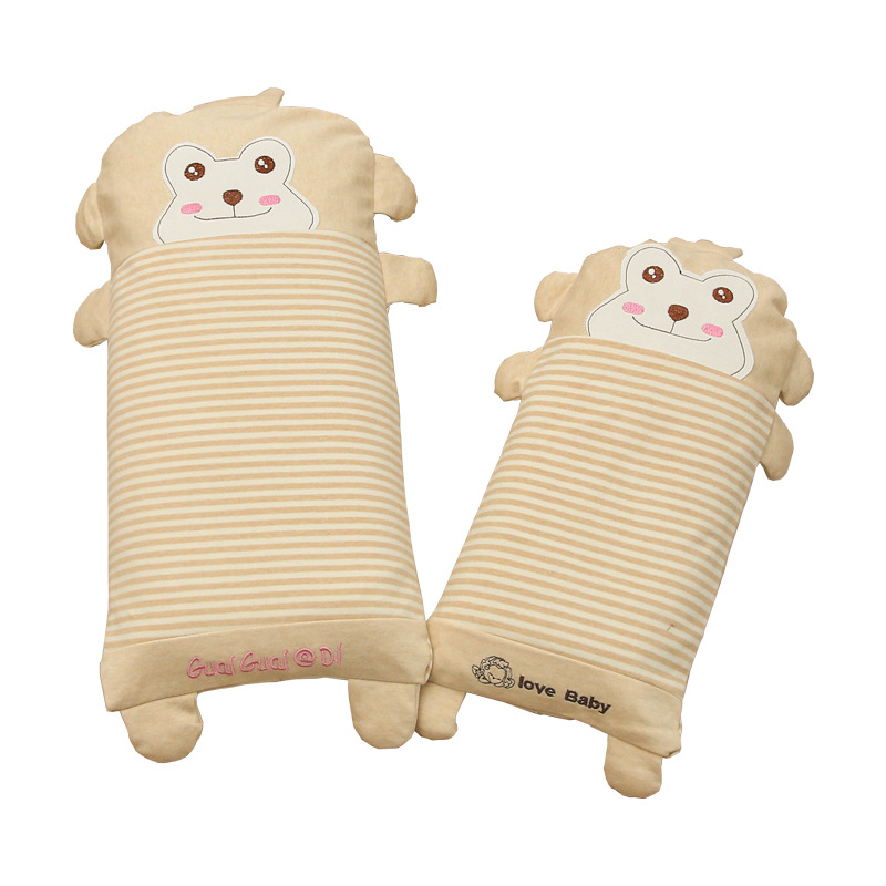 Baby Shaping Pillow, Baby Pillow, Anti-Eccentric Head Pillow, Summer and Winter Kidsren's Cartoon Pillow, Buckwheat Colored Cotton Pillow, Kindergarten Pillow