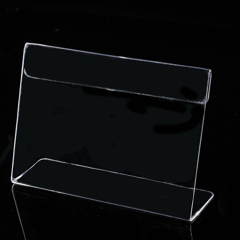Acrylic L-shaped price label card plastic transparent display rack commodity name display card table label manufacturers wholesale