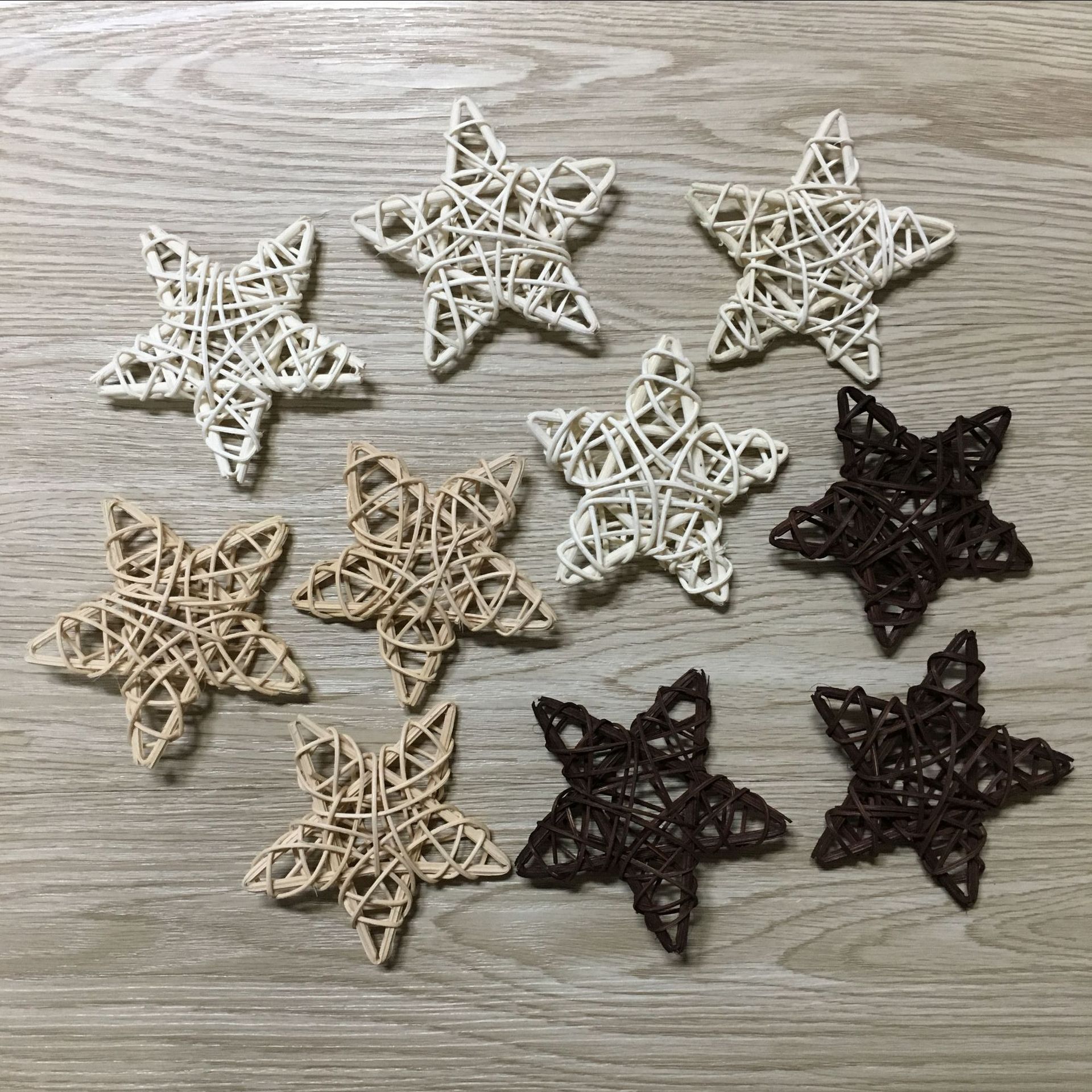 6cm rattan five-pointed star Christmas five-pointed star kindergarten classroom layout shopping mall decoration pendant