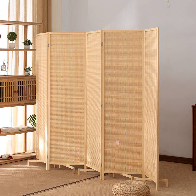 Manufacturer's Bamboo Woven Partition Screen for Hotel Living Room and Office, Stylish Pine Bamboo Panels 1.8*50, Pastoral Style Partition