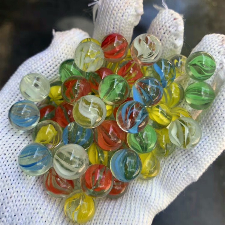 Glass beads 16mm high white eight-petal glass balls 14mm25mm glass marbles flower heart glass balls for pinball machines