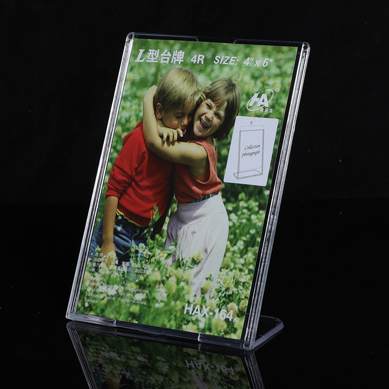 Acrylic transparent L-type plexiglass desk Sign Card desk card vertical desktop display card advertising display stand