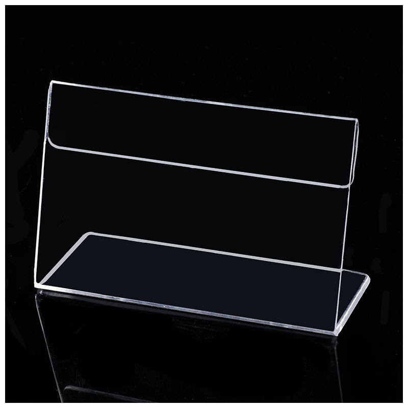 Acrylic L-shaped price label card plastic transparent display rack commodity name display card table label manufacturers wholesale
