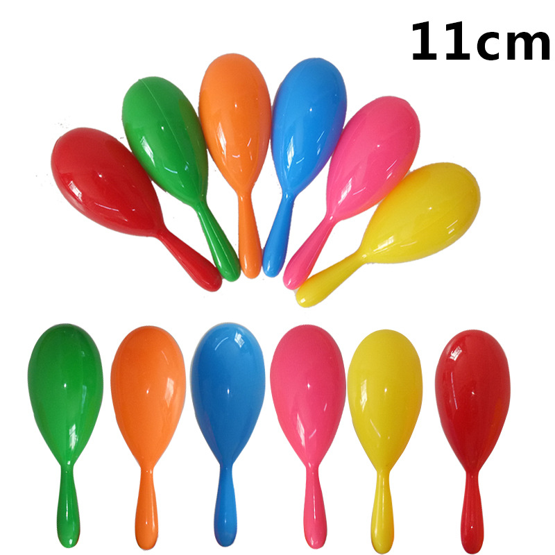 Manufacturer Wholesale 11cm Small Plastic Maracas Kindergarten Benefit Intelligence Early Education Toys Sand Hammer Baby Rattle Toys
