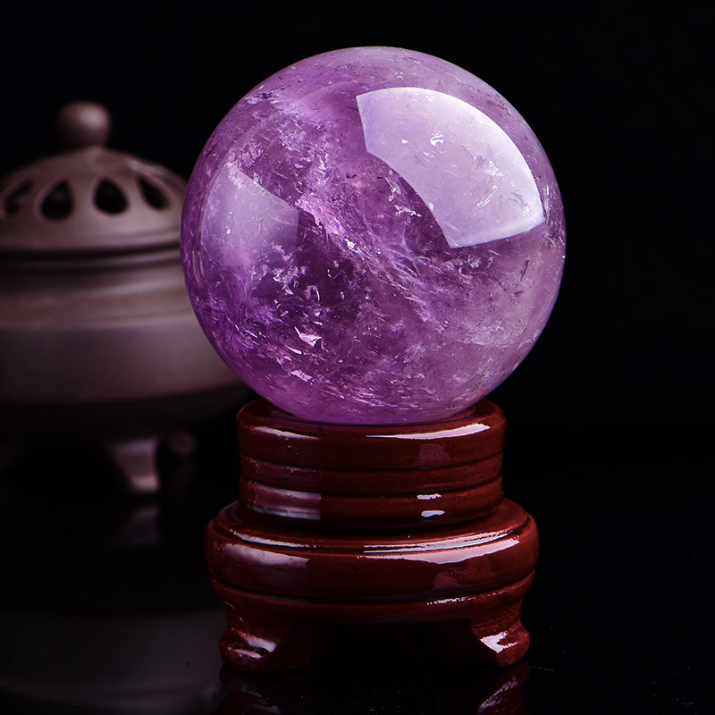 Feng Chengxiang Wholesale Natural Amethyst Ball Ornaments Amethyst Ball Home Living Room Crystal Crafts Raw Stone Polished