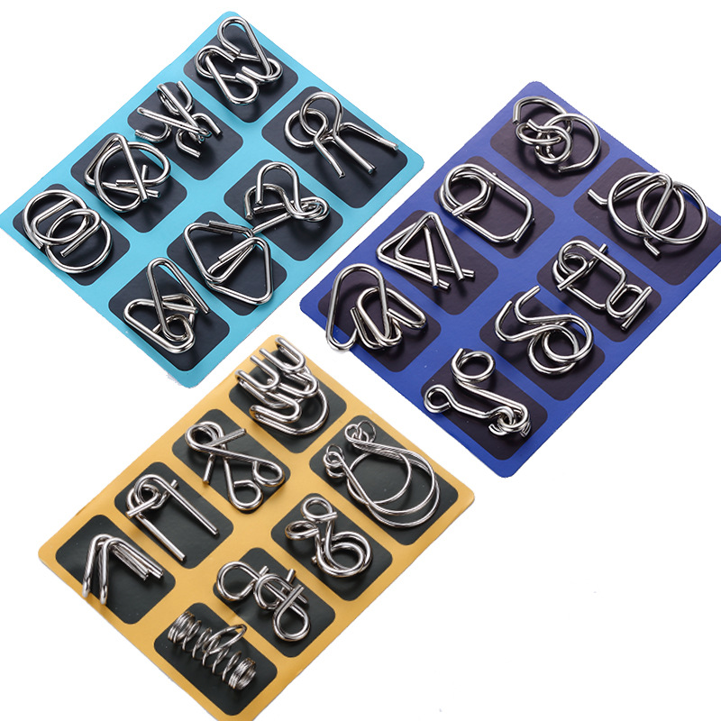 Intelligence buckle 8-piece set ABCD metal puzzle nine series release buckle wholesale intelligence buckle 8-piece set