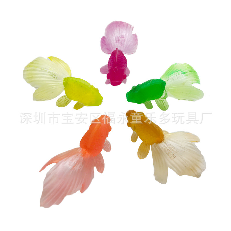 Wholesale Mini Mixed Model Mixed Color Transparent Artificial Small Goldfish Software Kidsren Gashapon Small Toys
