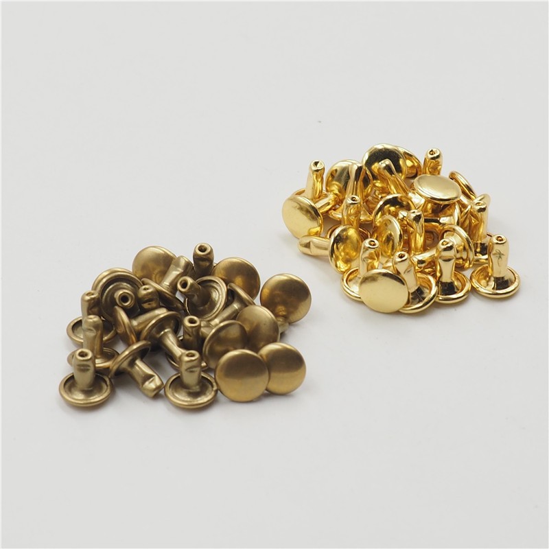 Luggage Accessories Handmade DIY Copper Metal Single and Double-Sided Gold Impact Nails Anti-Rust Rivets Mushroom Hat Nails