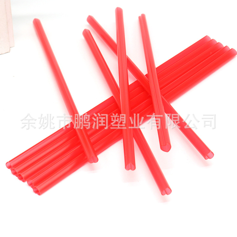Heart-shaped Reusable Plastic Straw Juice Drink Milk Tea Straw Red Craft Straw