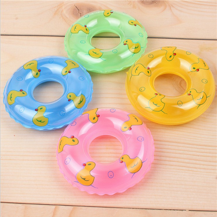 Inflatable Toys Mini Small Swimming Ring Children's Water Play Toys Vinyl Yellow Duck Accessories Environmental Protection Bath Small Swimming Ring