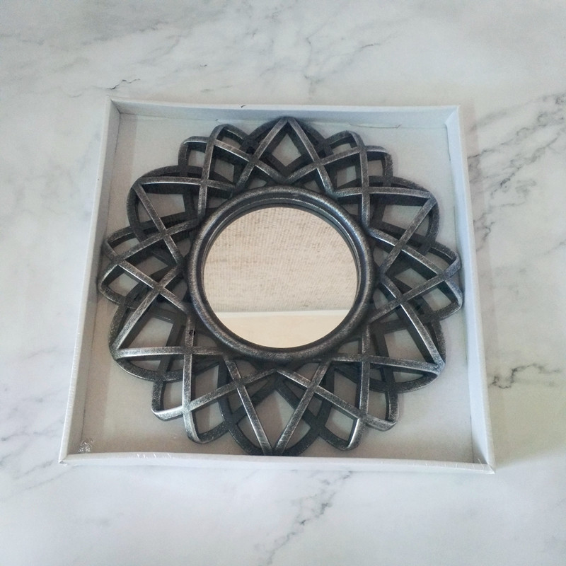 Decorative Mirror Plastic Mirror Frame Silver Bronze Vintage Mirror Frame Foreign Trade Middle East Procurement Products Cross Mirror Exclusive