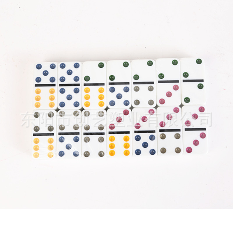 Melamine dominoes iron boxed white background color dots 28 color dots nail-free dominoes 5010 dominoes