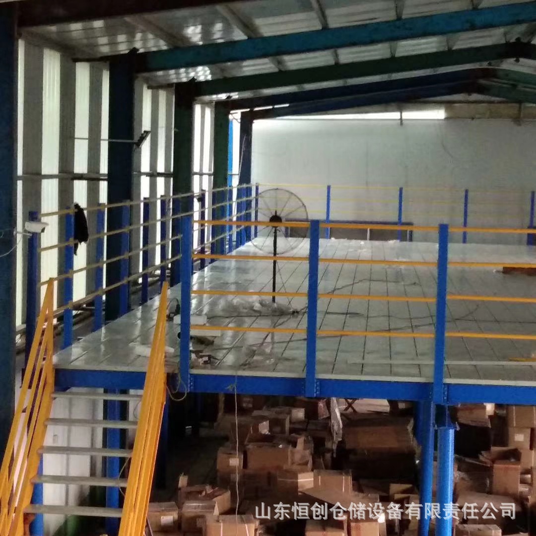 Loft Platform Large Warehouse with Two Floors, Removable Factory-Made Loft Shelves, E-Commerce Heavy-Duty Steel Structure Two Floors