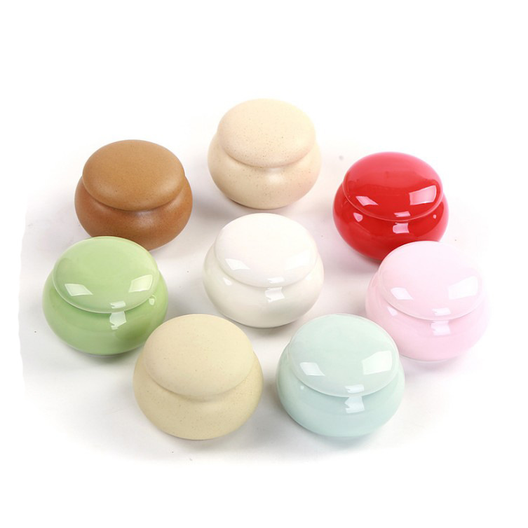 Yanshan Small Mini Color Glaze Ceramic Jar Porcelain Jar Medicine Jar Tea Jar Fragrant Powder Paste Jar Sealed Storage Jar