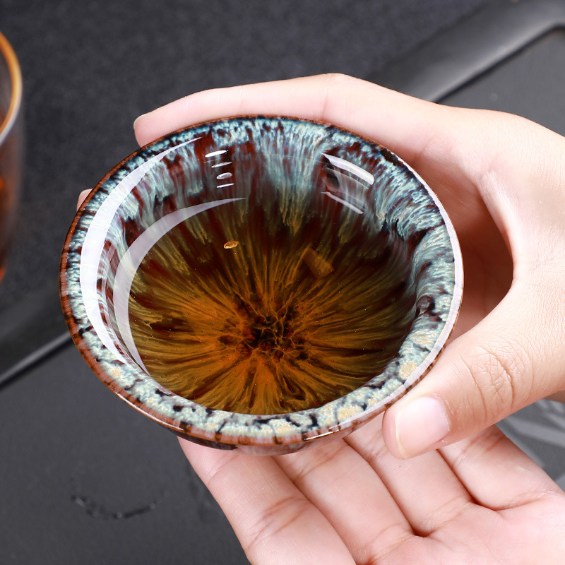 Ceramic Kiln Change Single Cup Built Cup Tianmu Glaze Cup Tea Cup Master Cup Tea Bowl Large Hat Personal Tasting Cup