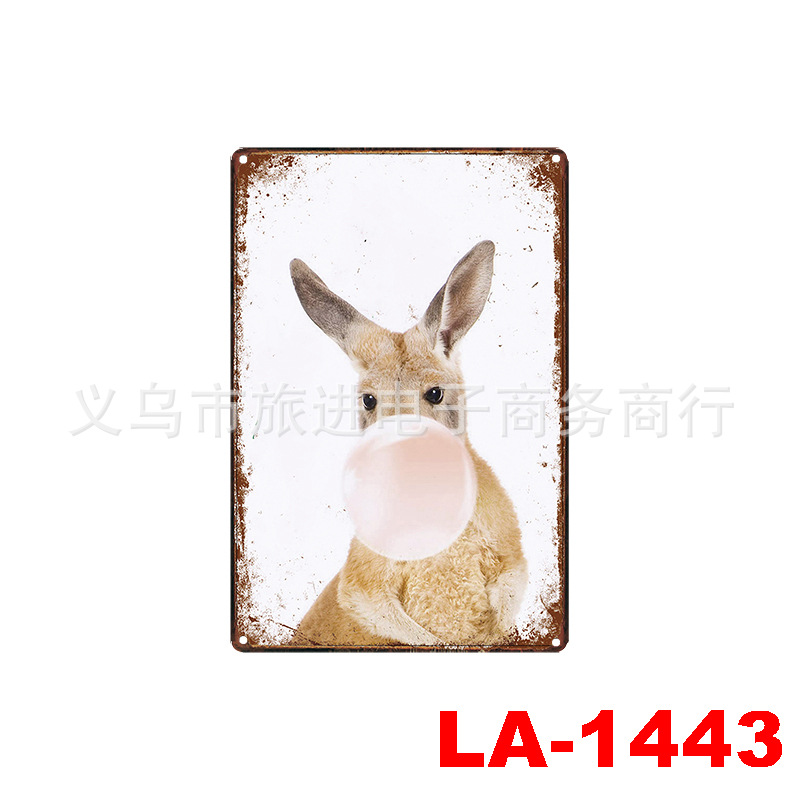 Cat Monkey pet shop tin painting wholesale retro decoration Bar Club Restaurant cross-border supply