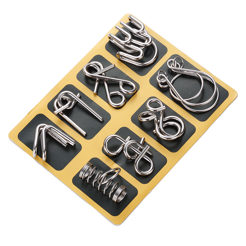Intelligence buckle 8-piece set ABCD metal puzzle nine series release buckle wholesale intelligence buckle 8-piece set