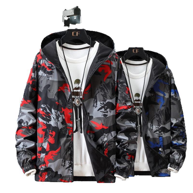 Men's Jacket Men's Spring and Autumn New Korean-style Fashionable Two-sided Student Jacket Autumn Exaggerated Plus Size Camouflage Clothes