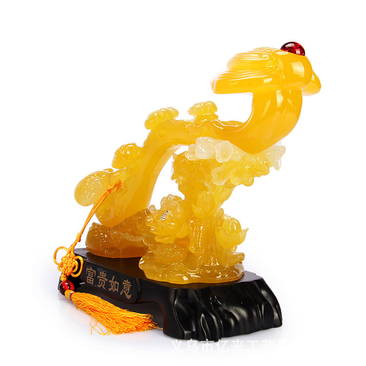 Fugui Ruyi Decoration Chinese Home Living Room Wine Cabinet Entrance Office Decoration Opening Gift Giving Resin Crafts