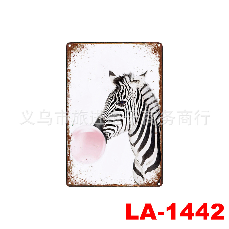 Cat Monkey pet shop tin painting wholesale retro decoration Bar Club Restaurant cross-border supply