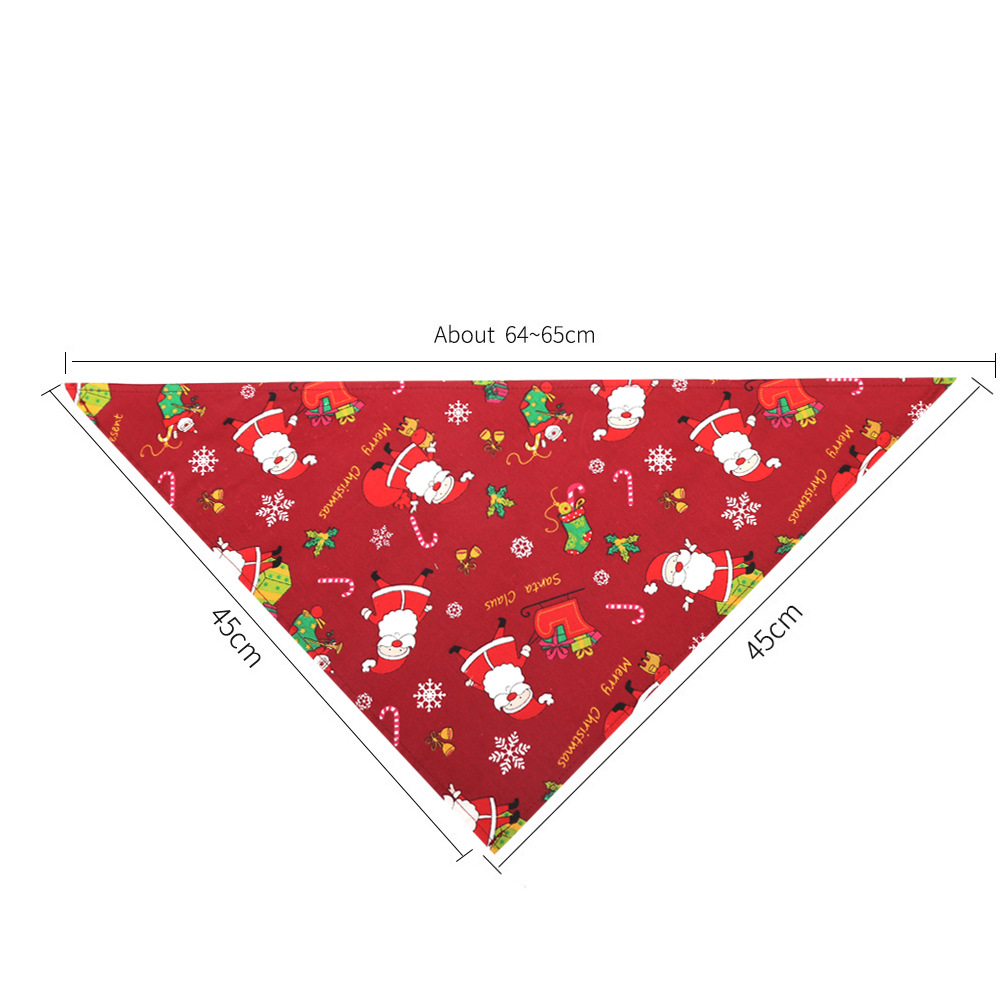 Cross-Border Amazon Christmas Pet Saliva Scarf Cotton Triangle Scarf Dog Scarf Cat Scarf Accessories Can Be Customized