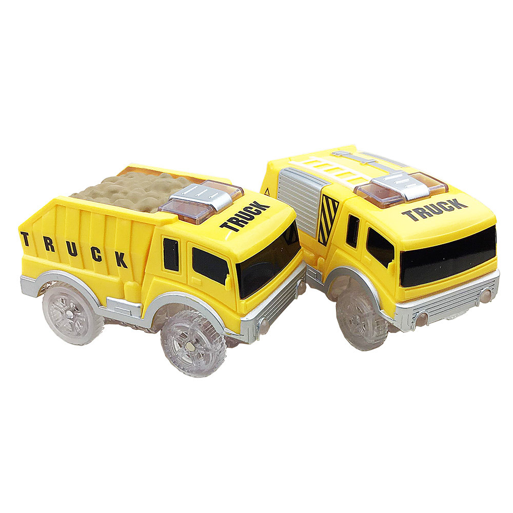 Luminous luminous track automobile engineering vehicle fire truck changeable splicing plastic track LED light mud car
