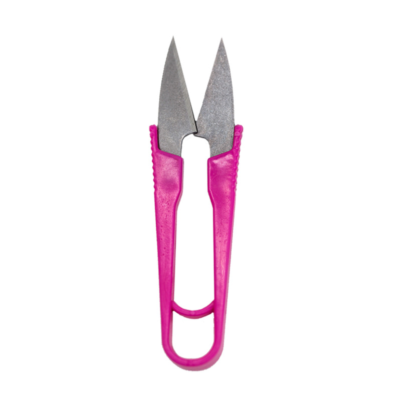 U-shaped scissors wholesale cross-stitch small scissors sharp anti-rust scissors single U-shaped color plastic sharp yarn scissors