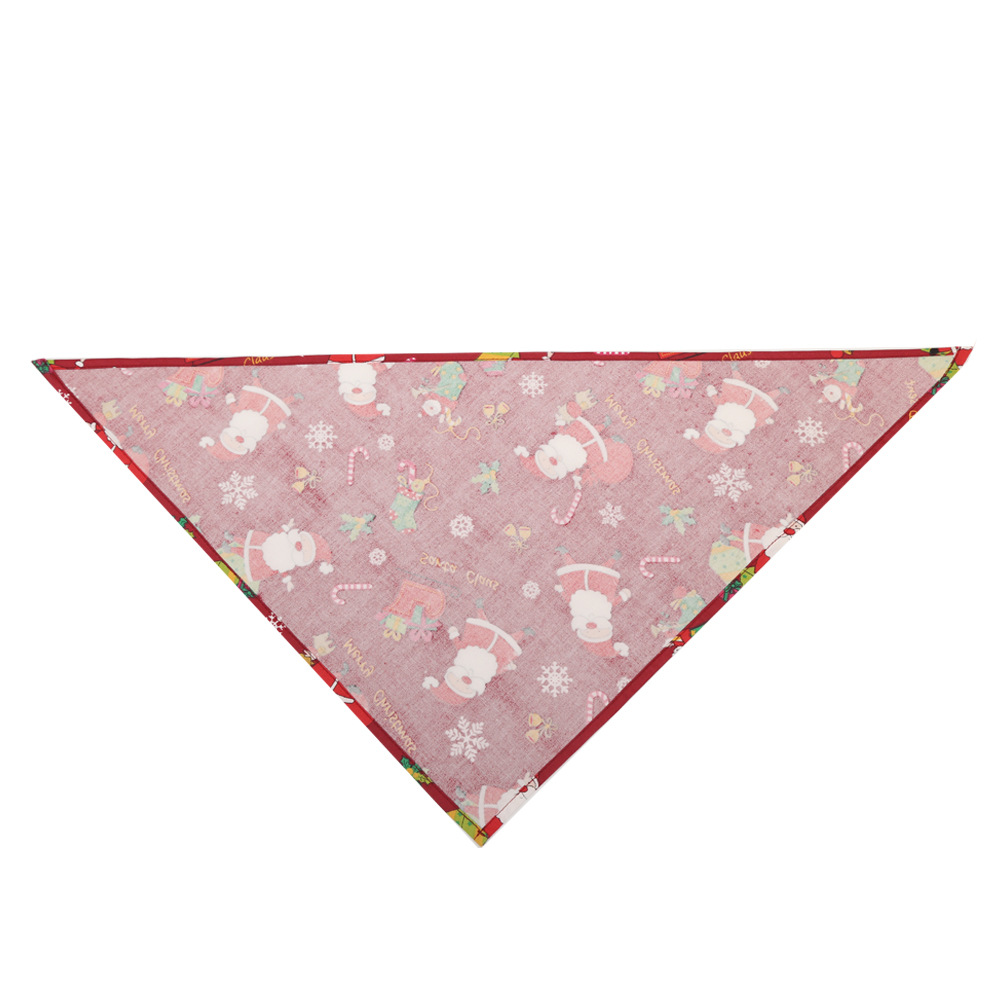 Cross-Border Amazon Christmas Pet Saliva Scarf Cotton Triangle Scarf Dog Scarf Cat Scarf Accessories Can Be Customized