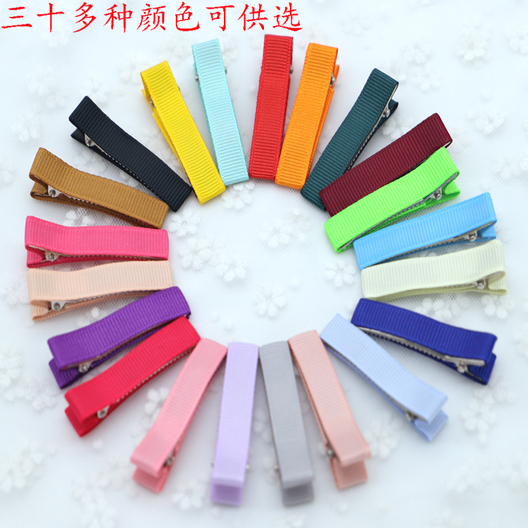 5.0 см ребристый полный тканевый двойной зажим утки заколка для волос DIY детские аксессуары для волос полуготовые ювелирные аксессуары оптом