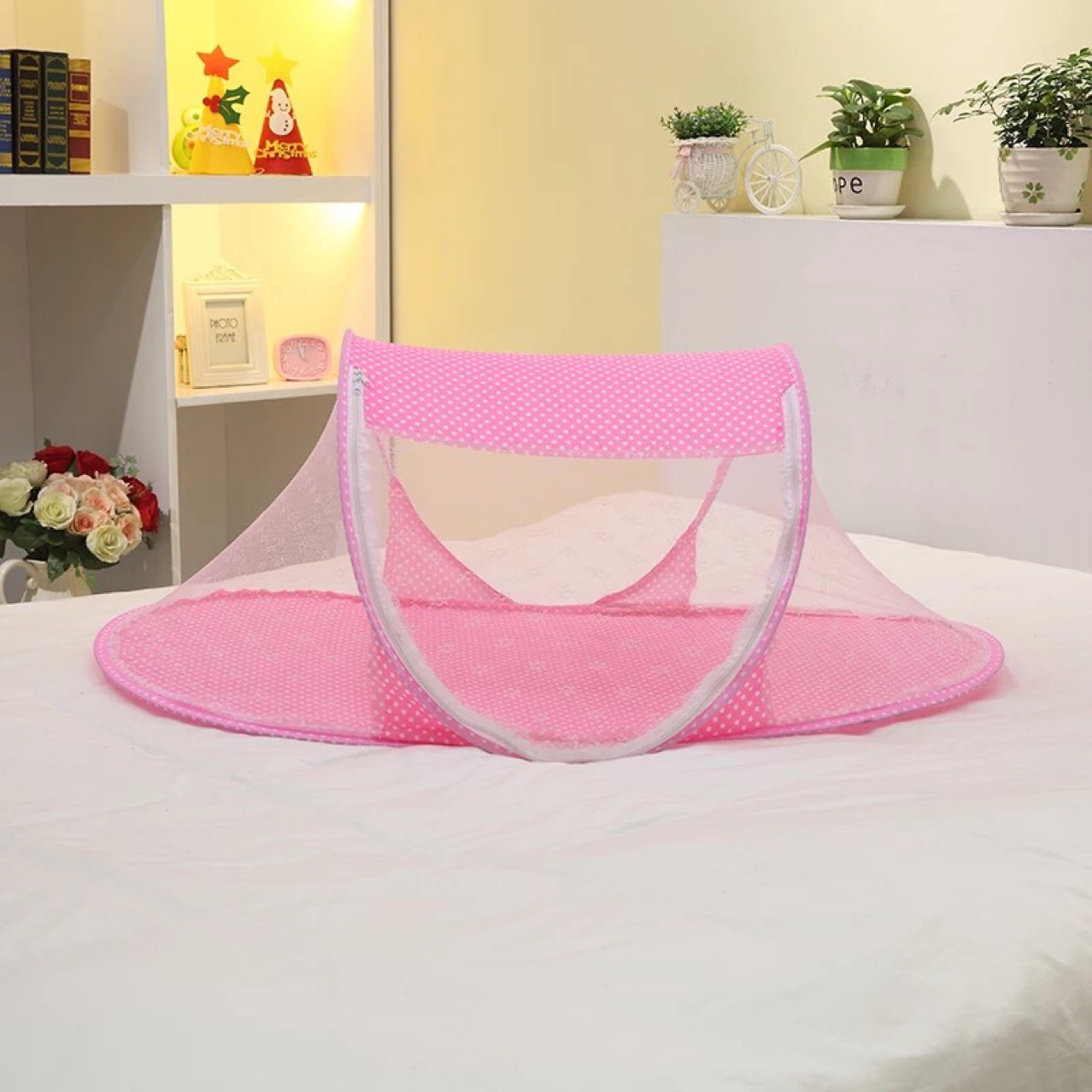 Baby mosquito net baby child baby foldable installation free bottom encryption zipper yurt bracket mosquito net?