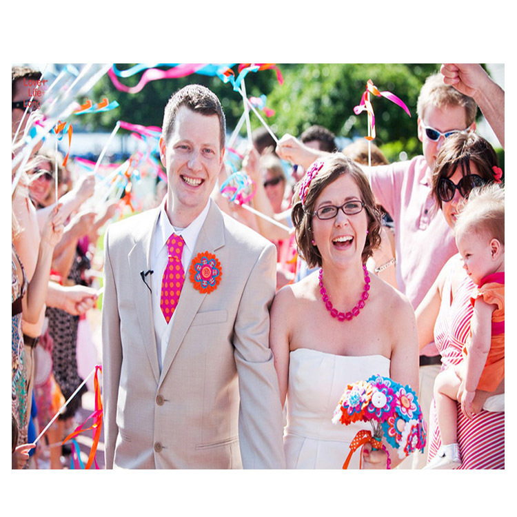 European and American wedding color ribbon fairy wand magic wand ribbon flower decoration party supplies Factory Direct 2