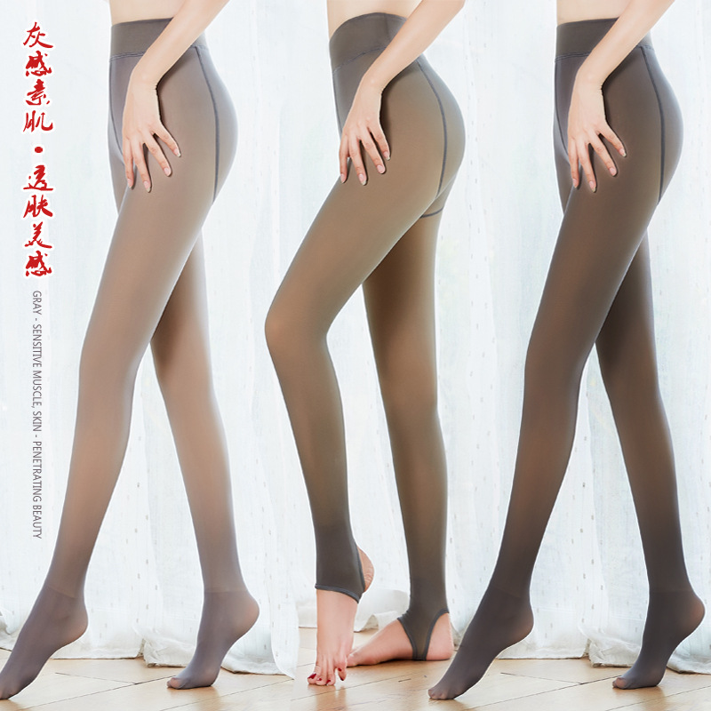 Черные полупрозрачные леггинсы, носки стюардессы, женские осенние и зимние утолщенные черные шелковые леггинсы, имитация кожи, комбинезон от производителя