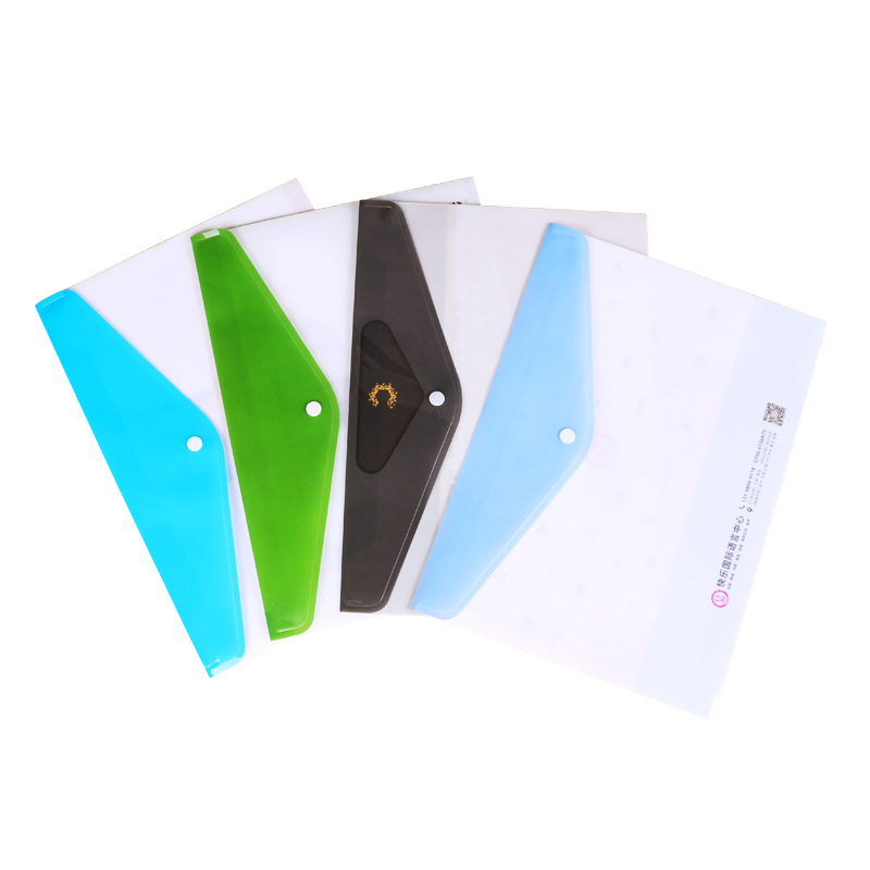 Customized A4 Snap Transparent File Bag with Custom Logo Thickeneded Color Printing A5 Advertising Pp Plastic File A6 File Bag