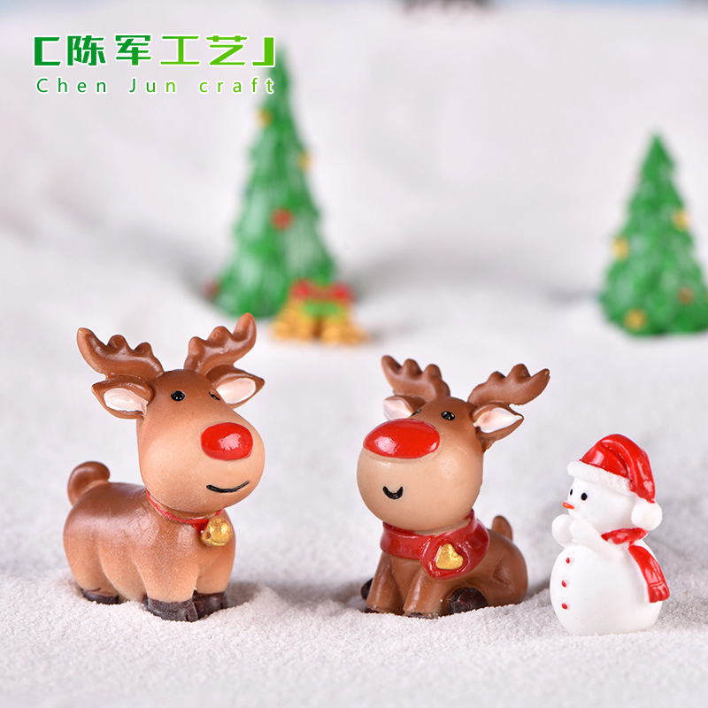 New Christmas Old Man Snowman Decorations Accessories Micro Landscape Christmas Socks Gift Bells Resin Small Ornaments