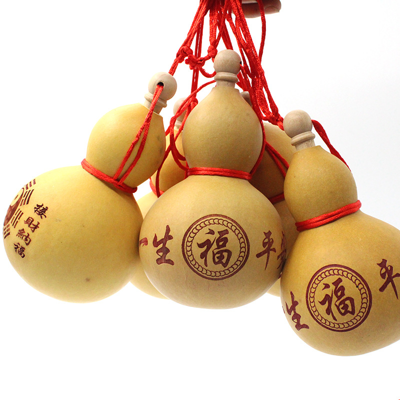 Blue Sky music factory natural wine gourd small big gourd Bagua fortune fortune into treasure craft gourd wholesale