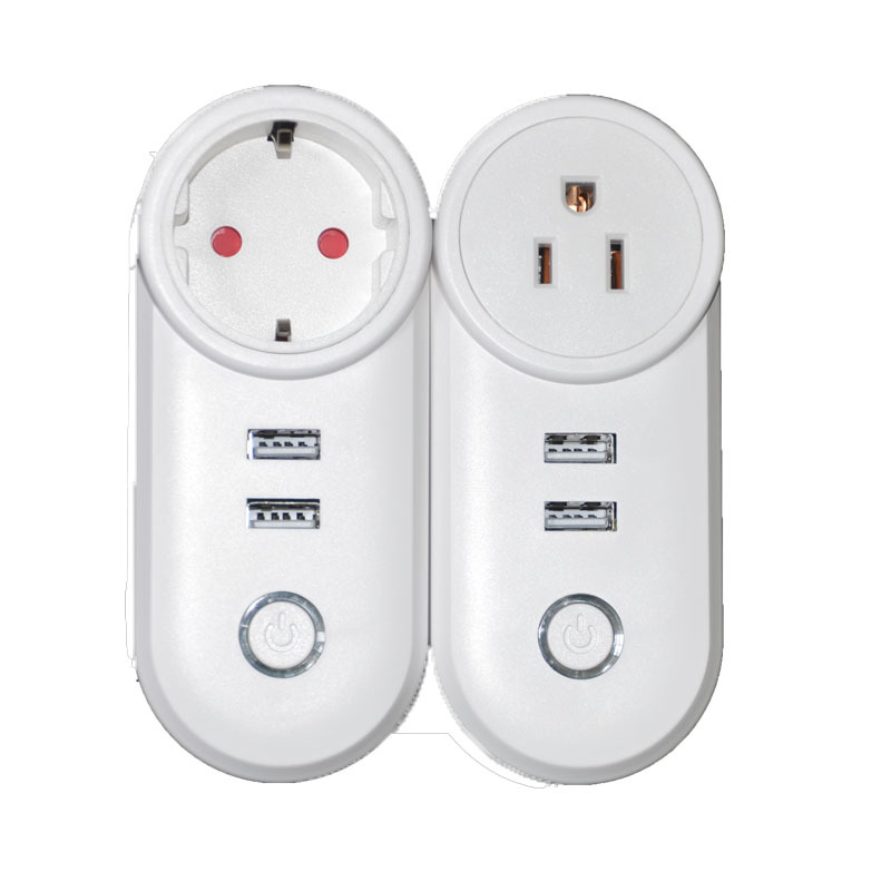 Smart Socket Zigbee Dual USB Alexa Voice Control Timing Dual Control European and American Standard Switch Multi-Function