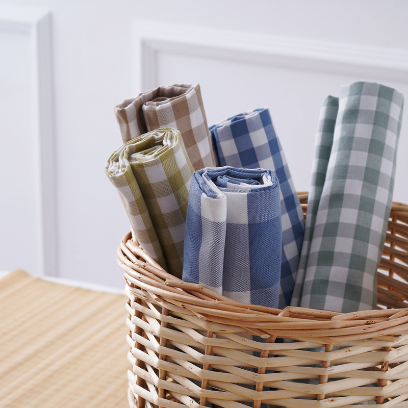 Imitation Cotton and Linen Plaid Fabric Tablecloth Cushion Jacquard Fabric Sofa Plaid Fabric Imitation Linen Pillow Fabric